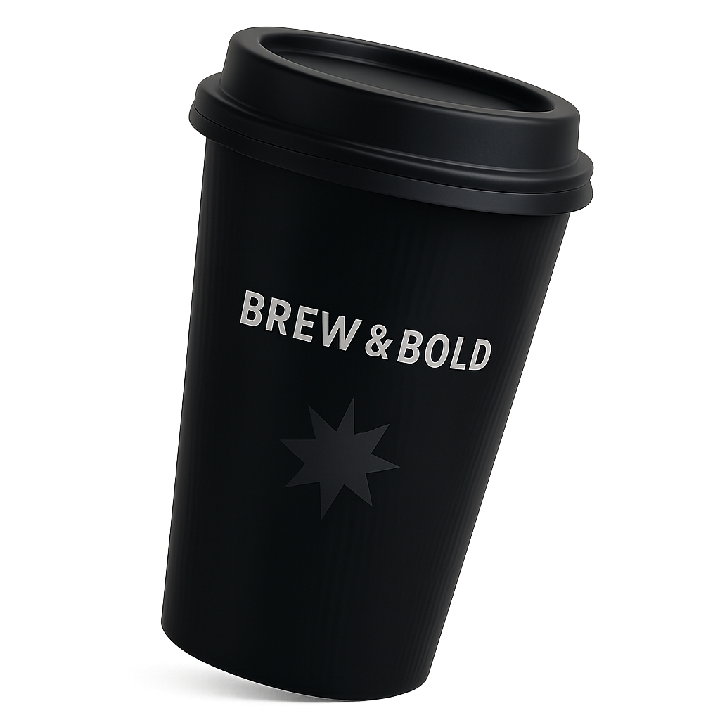 Dark takeaway coffee cup 1